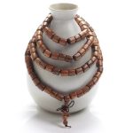 108 Cylindrical Wenge Wood Mala Beads Bracelet