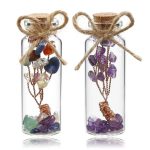 2pcs  Mini Gemstone Wishing Bottles