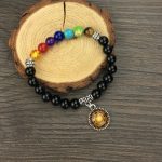 7 Chakra Stones Sri Yantra Charm Bracelet