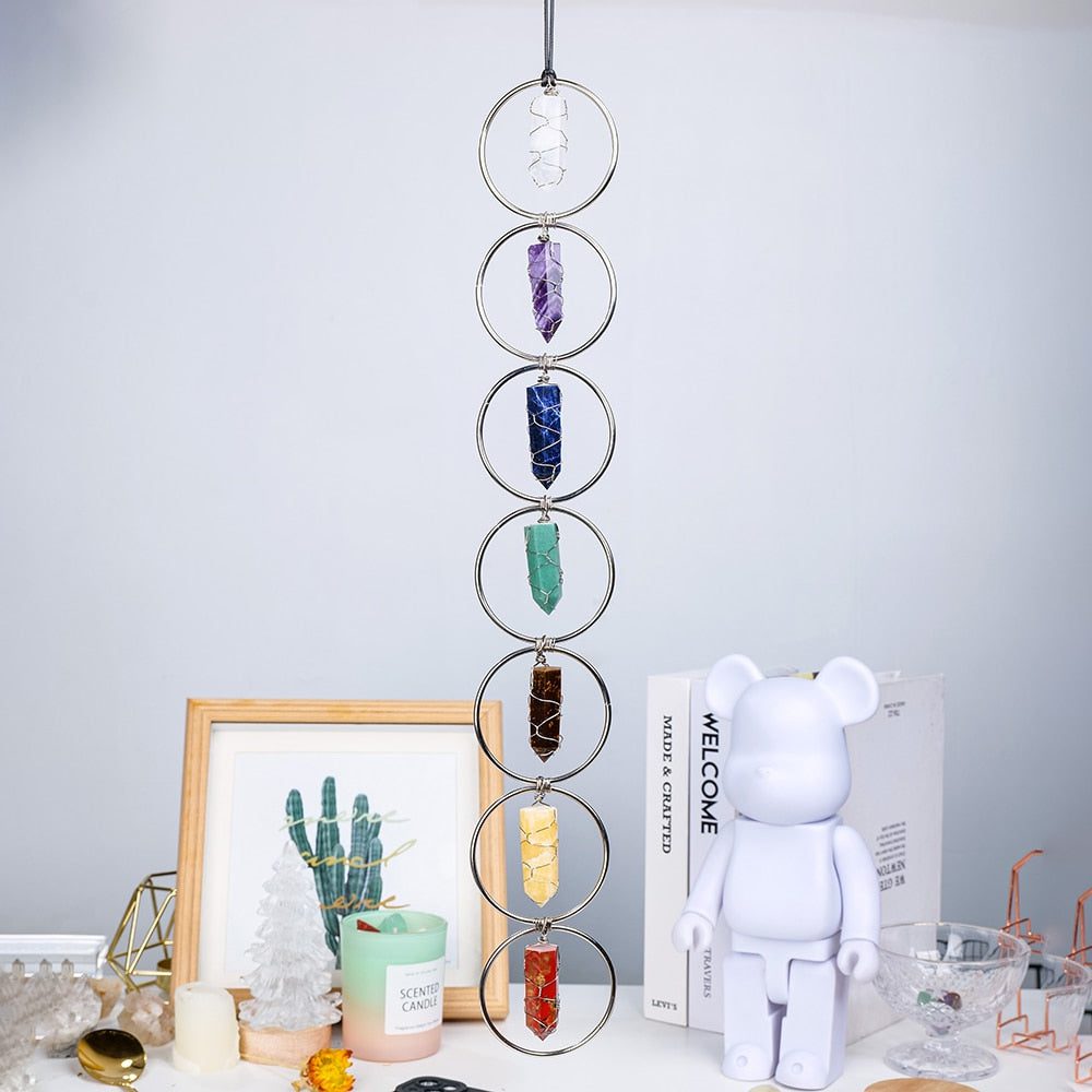 7-chakra-wand-wall-hanger.jpg 7 Chakra Wand Wall Hanger - Image 1