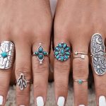 9-Piece Vintage Turquoise Ring Set