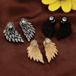 New Fashion Angel Wings Rhinestone Alloy Stud Earrings