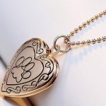 Adorable Engraved Paw Heart Locket Pendant Necklaces