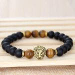 Agate and Onyx Lion Eye Bracelet