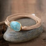 Amazonite Leather Wrap Bracelet