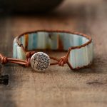 Amazonite Tranquility Leather Bracelet