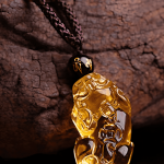 Amulet of Abundance Citrine Pi Xiu Necklace