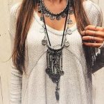 Antique Bohemian Silver Tassels Coin Necklace