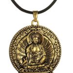 Antique Bronze Buddha Pendant Necklace