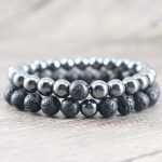 Balancing Hematite and Lava Stone Protection Bracelets