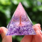 Balancing Rose Quartz Tree of Life Pyramid
