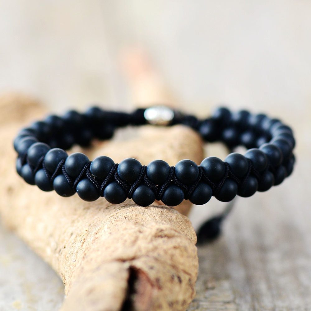 black-agate-grounding-bracelet.jpg Black Agate Grounding Bracelet - Image 1