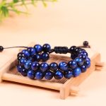 Blue Tiger Eye Dual Courage Beaded Bracelet
