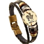 Bronze Zodiac Leather Bracelet