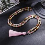 Calm Healing Watermelon Tourmaline 108 Mala
