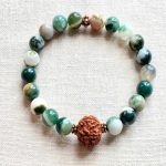 Calming Rudraksha With Glowing Agate Bracelet