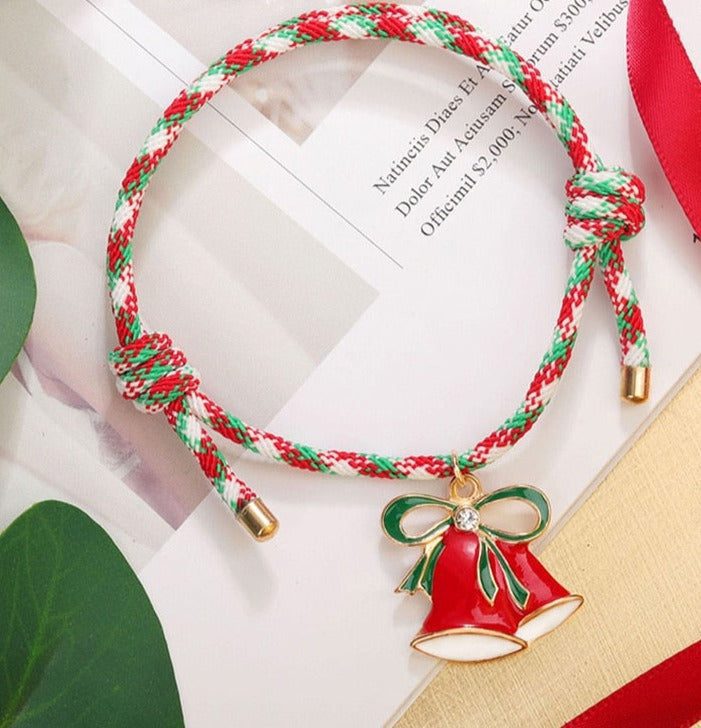 christmas-bell-red-and-green-bracelet.jpg Christmas Bell Red and Green Bracelet - Image 1