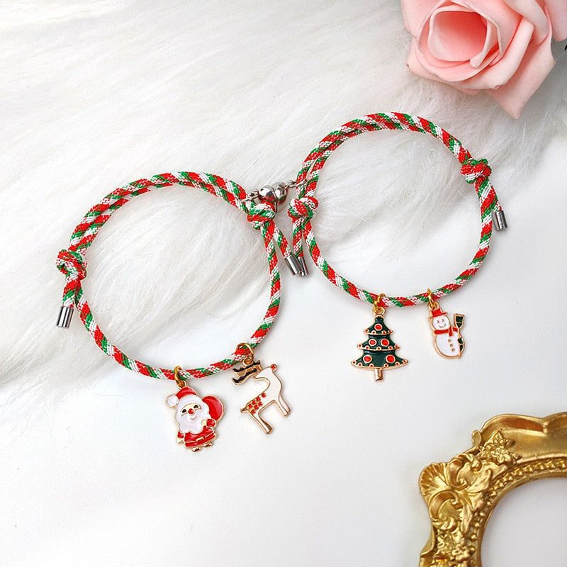 christmas-couple-magnet-bracelet.jpg Christmas Couple Magnet Bracelet - Image 1