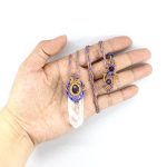 Crystal Wand With Knitted Necklace