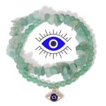 Double Luck Gemstone Evil Eye Bracelets