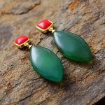 Drops Of Peace Green Agate Earrings
