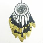 Elegant Sparkling Gold Dipped Black Dream Catcher