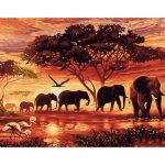 Elephant Savanna Painting By Numbers