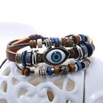 Evil Eye Adjustable Leather Bracelet
