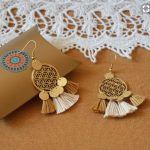 Golden Flower Of Life Tassel Earrings