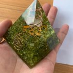 Green Peridot Om Healing Orgone Pyramid