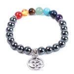 Grounding Hematite 7 Chakra Bracelet