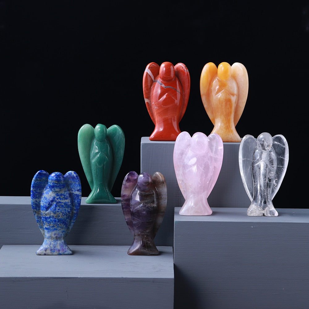 hand-carved-7-chakra-angel-crystals.jpg Hand Carved 7 Chakra Angel Crystals - Image 1