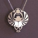 Handcut Winged Scarab Pendant Necklace