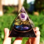 Handmade Amethyst Crystal Sphere Orgone Pyramid