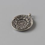 Handmade Antique White Copper Concave Bagua Pendant