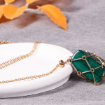 Healing Heart Malachite Net Pocket Necklace