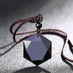 Hexagram Of Protection Obsidian Pendant