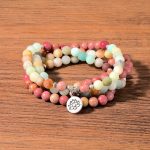 Hopeful Heart Rhodochrosite & Amazonite 108 Mala