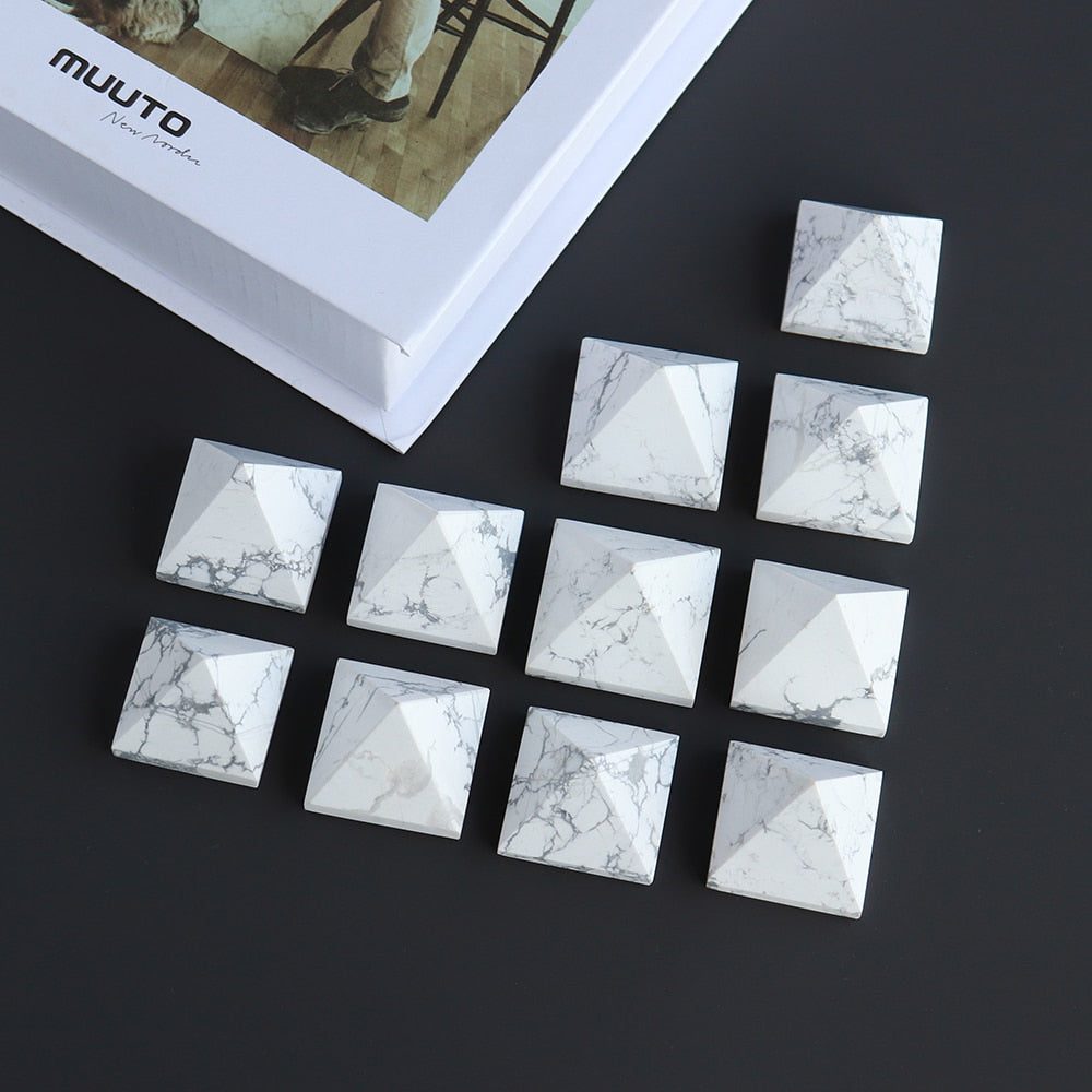 howlite-miniature-enrichment-pyramid.jpg Howlite Miniature Enrichment Pyramid - Image 1