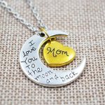 I Love You To The Moon And Back Two Tone Family Necklace