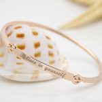 Inspirational Script Engraved "Believe In Yourself" Bangle Bracelet