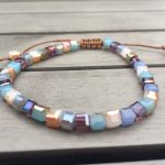 Iridescent Square Crystals Friendship Bracelet