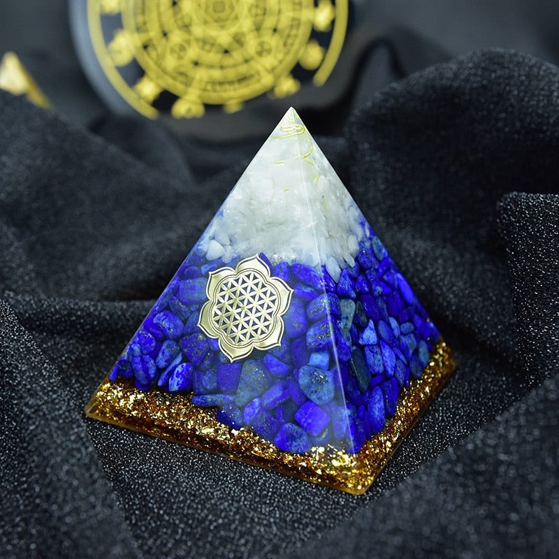 lapis-lazuli-and-white-crystal-healing-orgone-pyramid.jpg Lapis Lazuli and White Crystal Healing Orgone Pyramid - Image 1