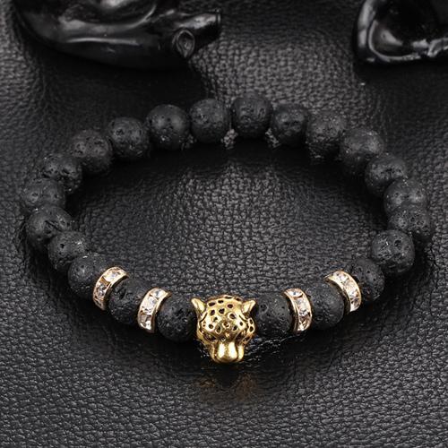 leopard-charm-natural-stone-beads-bracelet.jpg Leopard Charm Natural Stone Beads Bracelet - Image 1