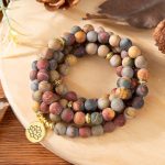 Lotus Charm Matte Picasso Mala