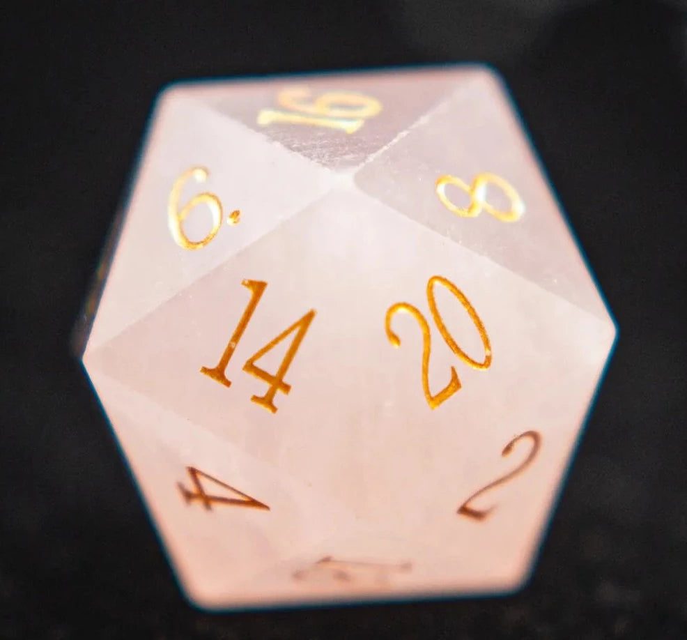 love-guide-rose-quartz-dice.jpg Love Guide Rose Quartz Dice - Image 1