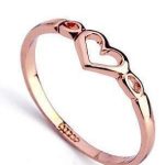 Lovely 18K Gold and Platinum Plated Hollow Heart Ring
