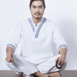Men's Geometric Embroidered 2-Piece Meditation Clothing Set