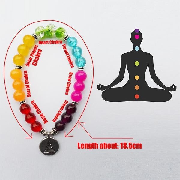 Multicolor Seven Chakra Reiki Healing Bracelet - Image 5