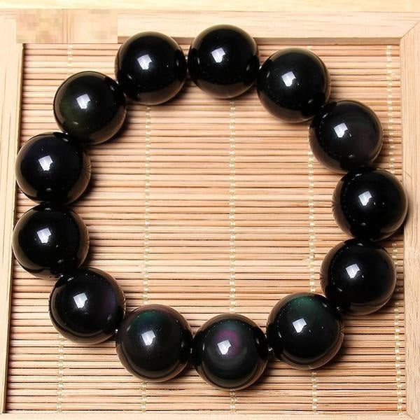 natural-apache-tear-beaded-bracelet.jpg Natural Apache Tear Beaded Bracelet - Image 1